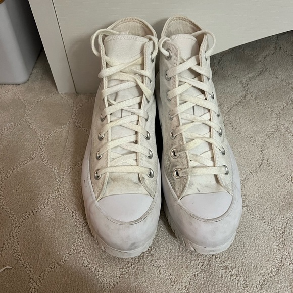 Converse All Star White Lugged High-Tops, Size 7 ( women’s) - Picture 7 of 16